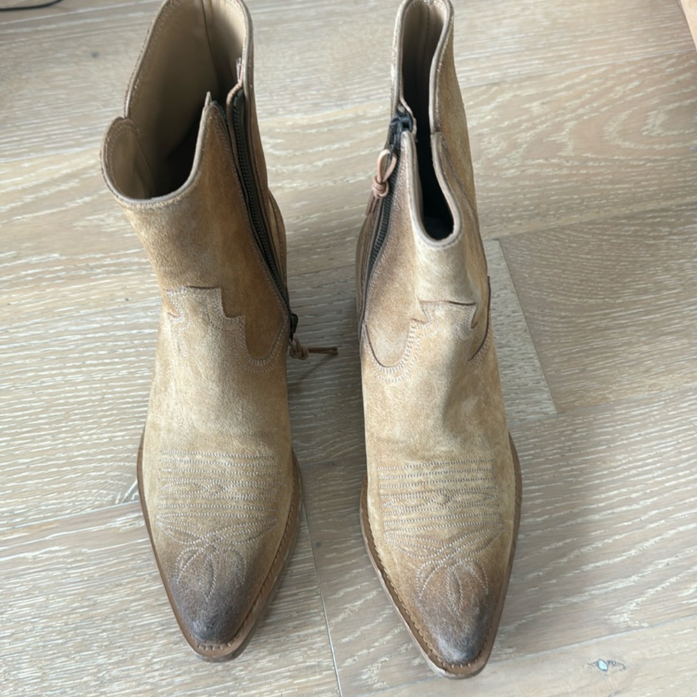 Re/Done Tan Suede Western Boots 37